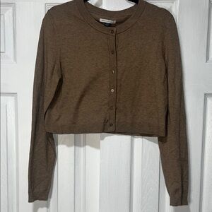 American Eagle Outfitters Tan Button-Up Sweater